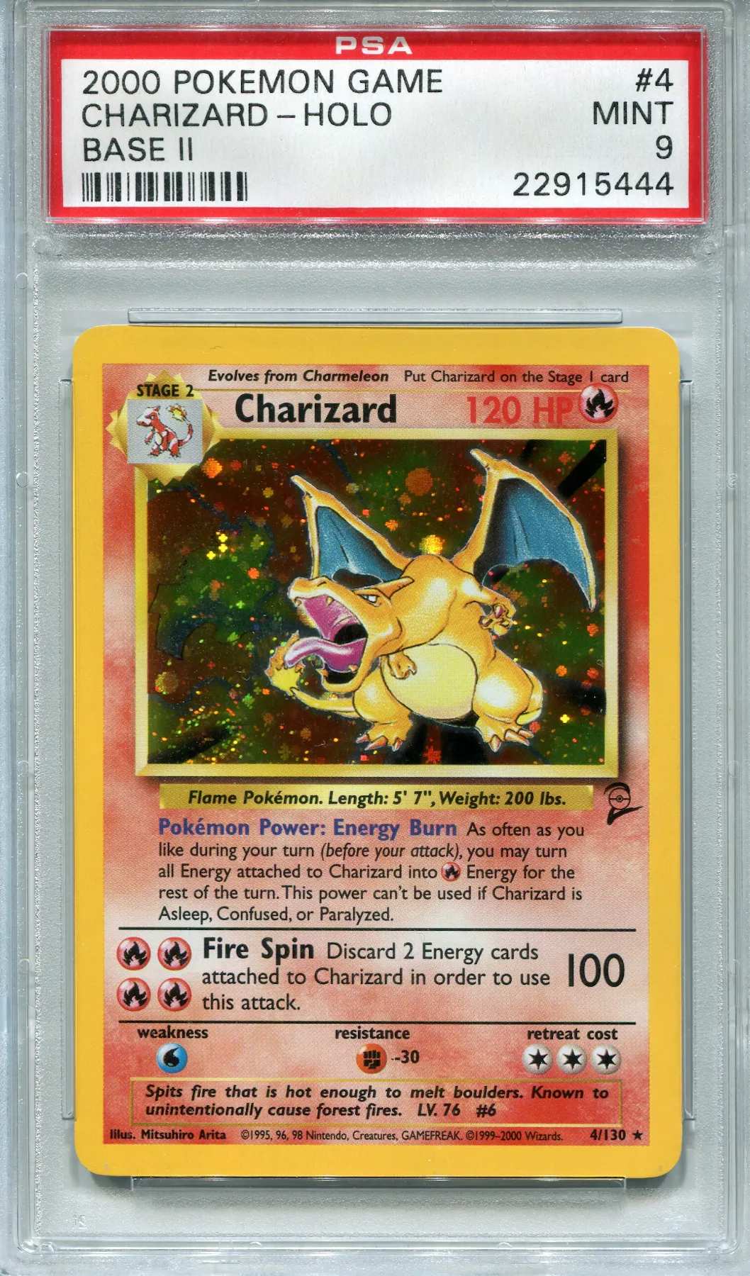 Pokemon Base Set 2 Single Charizard 4/130 - PSA 9 - *22915444* | DA