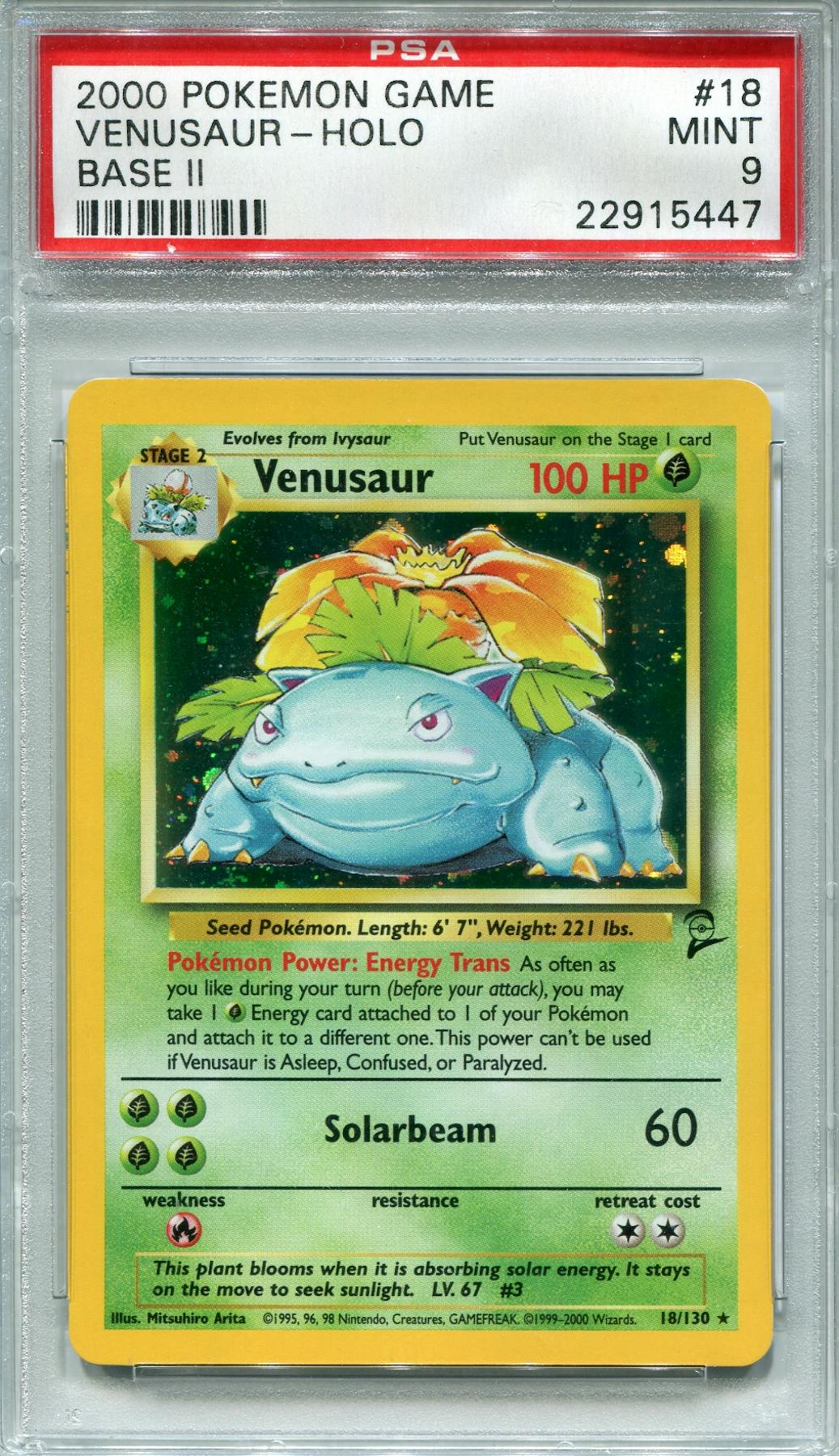 Pokemon Base Set 2 Single Venusaur 18/130 PSA 9 *22915447* DA